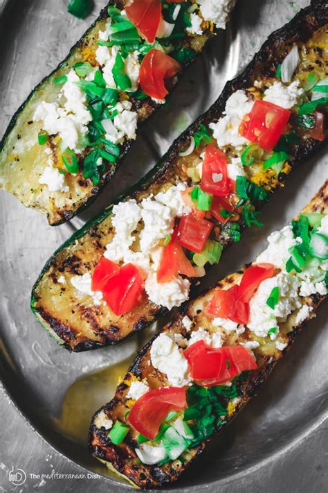 Mediterranean Grilled Zucchini Boats With Tomato And Feta Cucina