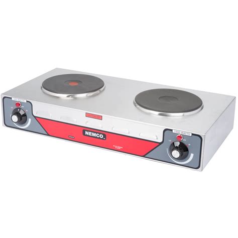Nemco 6310 2 Electric Countertop Horizontal Hot Plate With 2 Solid Burners 240V