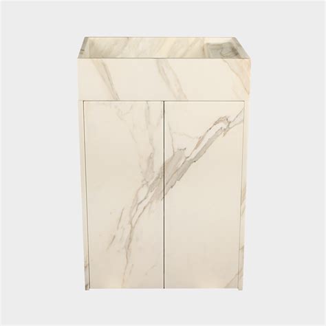 Calacatta Gold Marble Honed Vanity Unit Integrated Sink1707