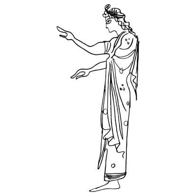 Standing Ancient Greek God Hermes With Caduceus Vase Painting Posters