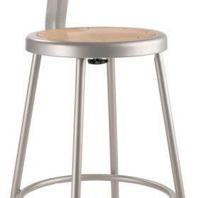 NPS 30 Heavy Duty Steel Stool With Backrest Grey