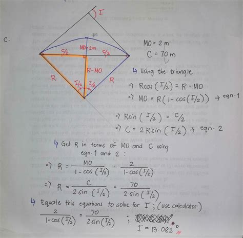 Solved Horizontal Curves A The Angle Of Intersection Of A Circular