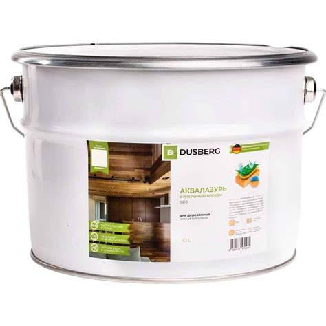 Аквалазурь Dusberg 3510 с пчелиным воском, цвет 4303 песочный, 10 л ...