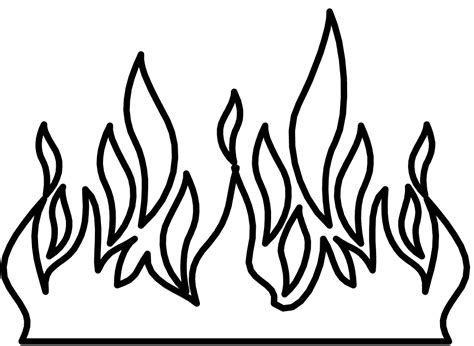 Flame Coloring Flames Pages Fire Printable Template Stencil Print Paper