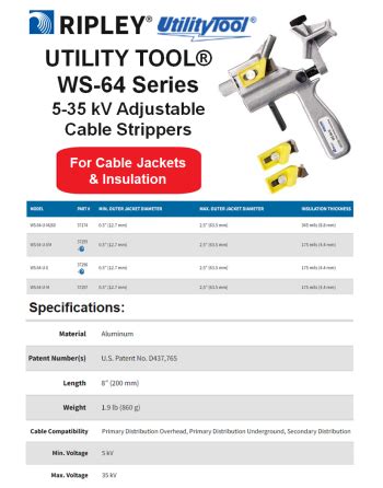 Ripley Utility Tool Ws Series Kv Aluminum Adjustable Cable