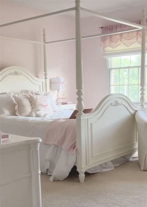 Pink Bedroom with White Furniture