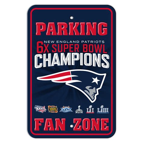 New England Patriots 6x Super Bowl Champions Parking Sign Super Bowl L