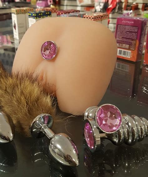 Plug Anal Em Metal Cristal Colorido Aline Lingerie