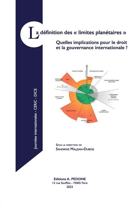 La définition des limites planétaires Editions Pedone