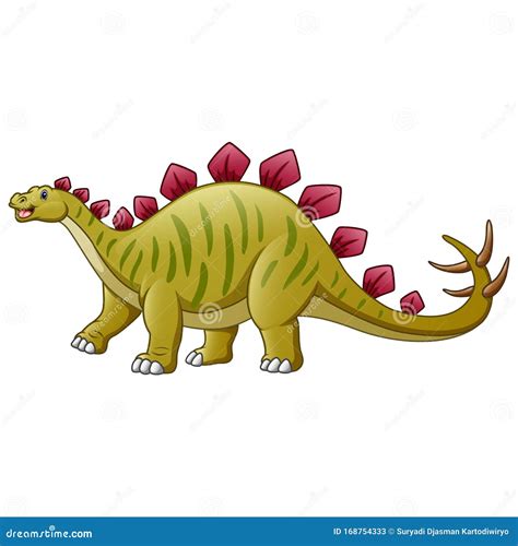 A Stegosaurus Cartoon Isolated On White Background Stock Vector