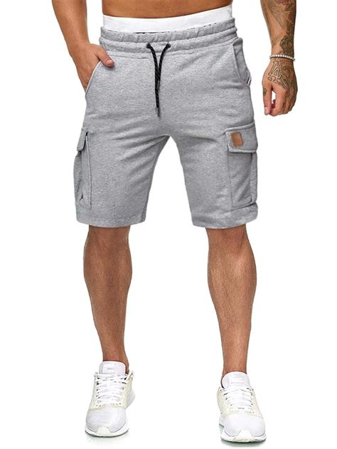 Manfinity Homme Hombres Shorts Deportivos De Cintura Con Cord N Con