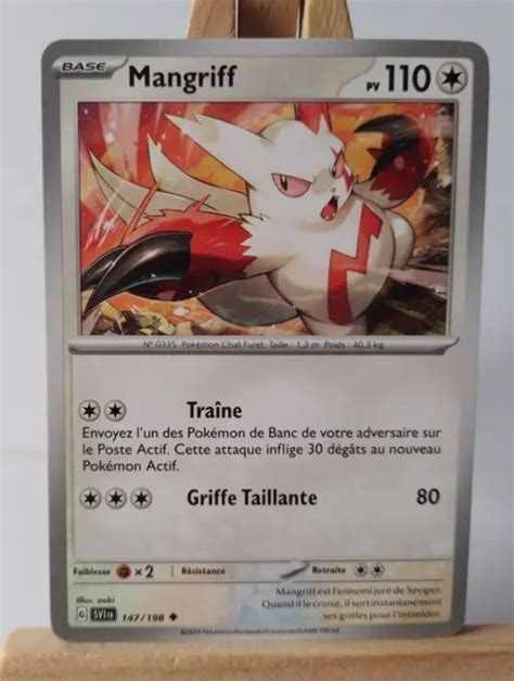 CARTE POKÉMON MANGRIFF 147 198 ECARLATE ET violet SV1 Officielle Neuf