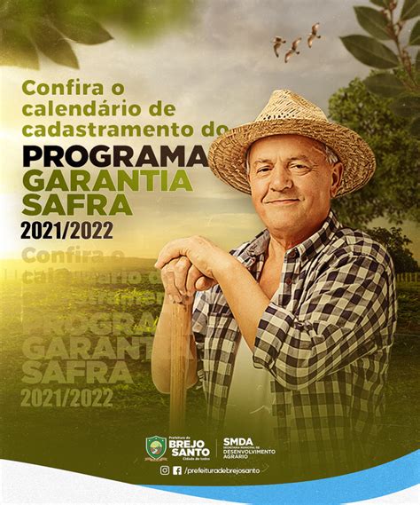 CALENDÁRIO DE CADASTRAMENTO PARA O GARANTIA SAFRA 2021 2022 Brejo