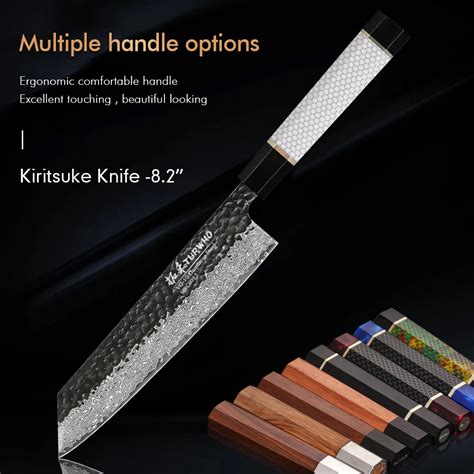 Turwho Cuchillo Japon S Kiritsuke De Acero De Damasco Cuchillos De