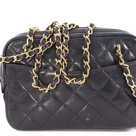 Chanel Vintage Zip Chain Shoulder Bag Quilted Leather Small At 1stdibs