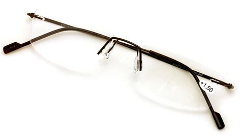 Full Rimless Lightweight Slim Sleek Low Profile Reading Glasses Thin Classy Metal Smart