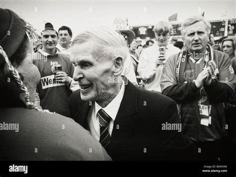 Wilf Mannion Photographed Outside Wembley Stadium Before The 1998