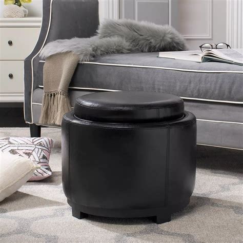 Safavieh Murray Black Storage Ottoman | The Home Depot Canada