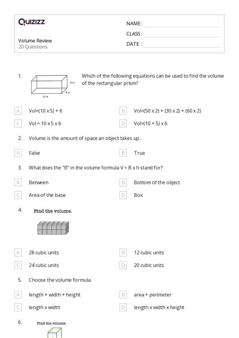 50 Volume Worksheets For 4th Grade On Quizizz Free And Printable