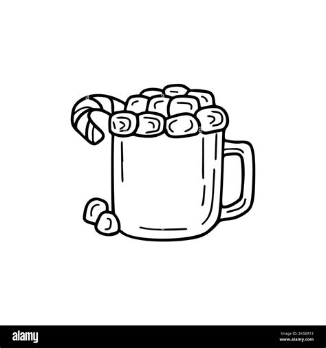 Hot Cocoa With Marshmallow Illustration Traditional Christmas Beverage Stock Vector Image Art