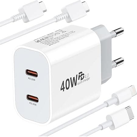 30W Ladegerät für iPhone USB C Netzteil mit 2M USBC auf Lightning