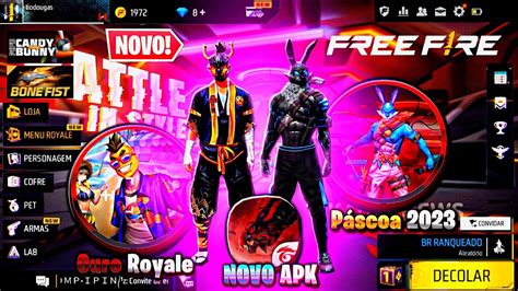 AMANHÃ NOVA ATUALIZAÇÃO FREE FIRE NOVO OURO ROYALE EVENTO DE PÁSCOA