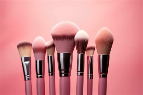 Collection of makeup brushes lined up in a row 27123948 Stock Photo at ...