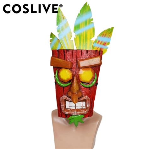 Coslive High Quality Game Crash Bandicoot Cosplay Aku Mask Resin Half