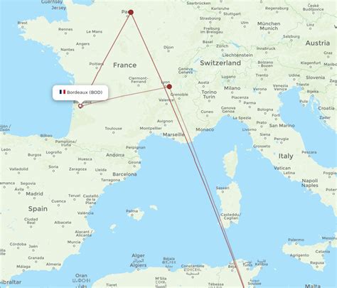 All Flight Routes From Bordeaux To Djerba Bod To Dje Flight Routes