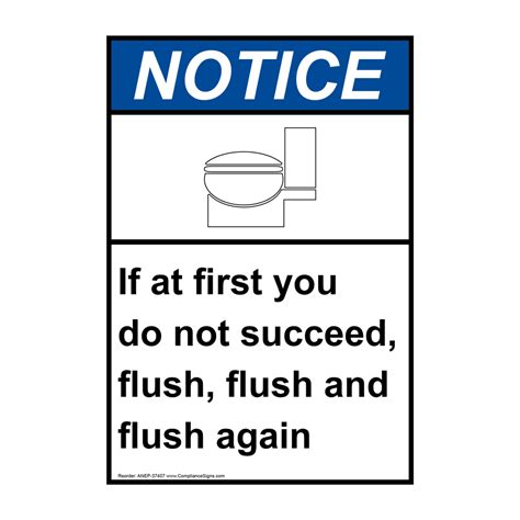 Portrait Ansi Please Be Sure To Flush The Toilet Sign Anep 37168