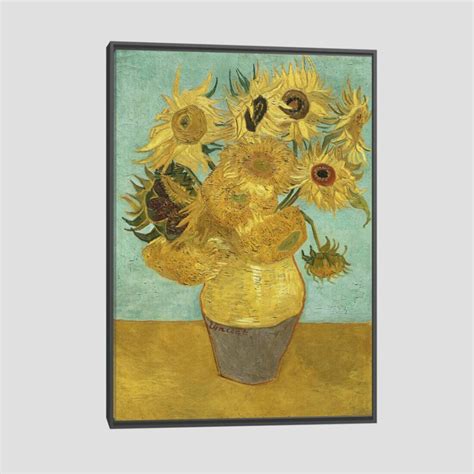 Quadro Van Gogh Girass Is Tela Moldura Preta X Cm Madeiramadeira