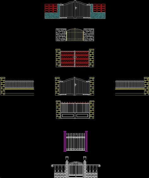 Fences Gates And Front Dwg Block For Autocad Designs Cad