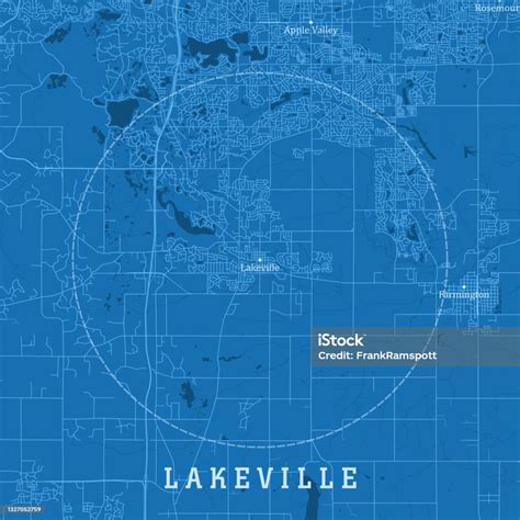 Lakeville Mn City Vector Road Map Blue Text向量圖形及更多地區類型圖片 地區類型 地圖