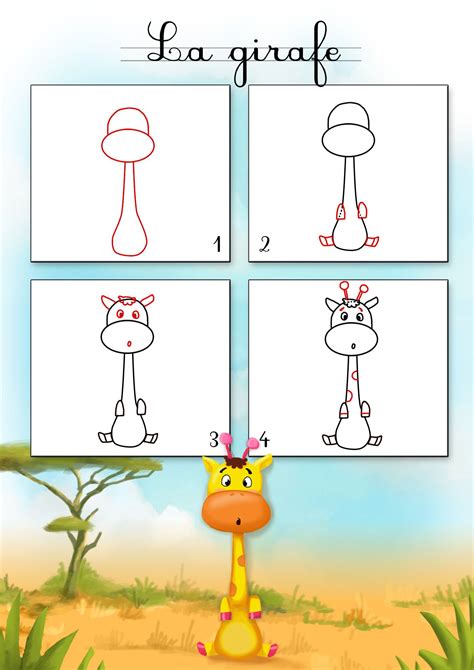 Dessin Comment Dessiner Une Girafe Easy Drawings Doodle Drawings