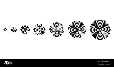 Development Of Intertwined Linear Spirals Of Different Sizes Black