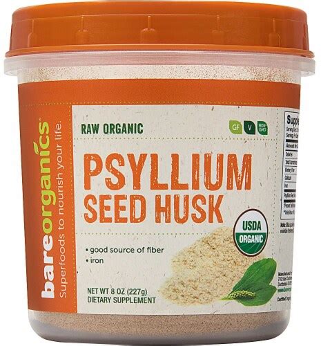 Bareorganics Raw Psyllium Seed Husk Powder 8 Oz Fred Meyer