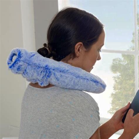 Luxury Sapphire Blue Hot Water Bottle With Soft Faux Fur Cover L Capacity Buy Now With