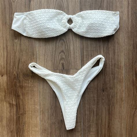 S White Lace Bikini Rarely Worn Great Condition Depop