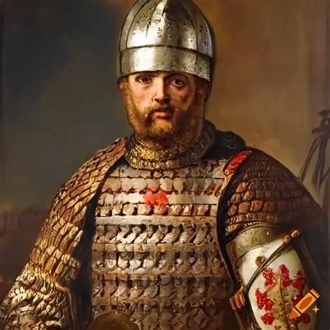 Painting Of A King In Slavic Mythology Inspired Armor And Sword On Craiyon