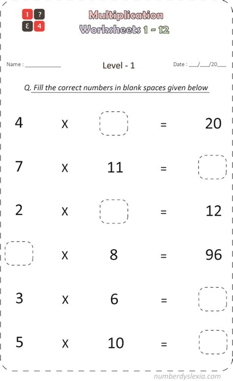 Multiplication Worksheets Pdf