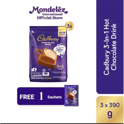 Bundle Of 3 1 Free Sachets Cadbury 3 In 1 Hot Chocolate Drink Beverage 390g Shopee Malaysia
