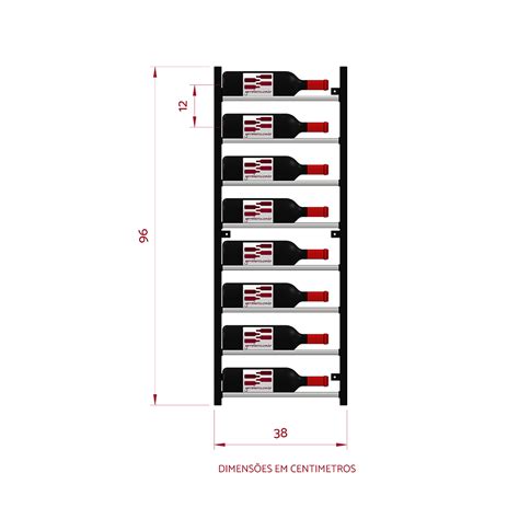 Adega Estante Garrafas Vinho Garrafeiros GT 100 1Lx2P GARRAFEIROS