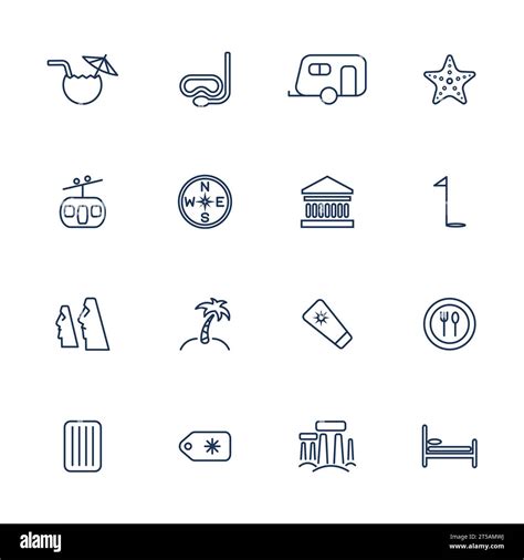 Simple Travel Icons Set Stock Vector Image And Art Alamy