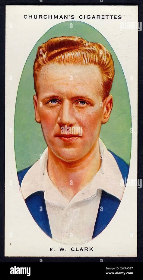 Cricketer Edward Clark Vintage Cigarette Card Illustration Stock