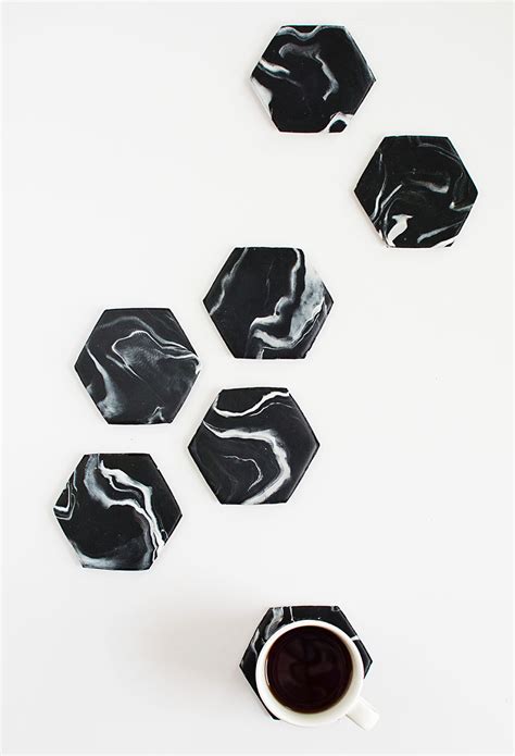 Diy Marble Hexagon Coasters Homey Oh My