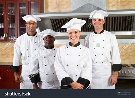 Group Of Professional Chefs In Hotel Kitchen Stock Photo 56416120 ... 