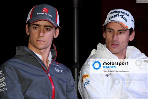 L To R Esteban Gutierrez Mex Sauber And Adrian Sutil Ger Force