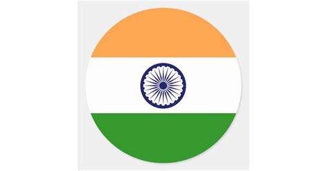 India Flag Classic Round Sticker | Zazzle