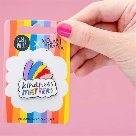 Kindness Matters Enamel Pin Be Kind Pin Rainbow Lapel Etsy