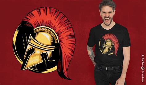 Spartan Warrior Helmet Illustration T Shirt Design Vector Download